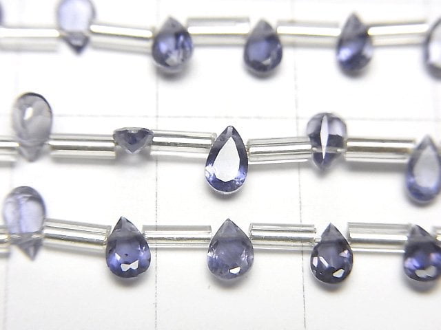 [Video] High Quality Iolite AAA Pear shape  Faceted 5x3mm 1strand (20pcs )