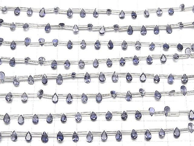[Video]High Quality Iolite AAA Pear shape Faceted 5x3mm 1strand (18pcs )