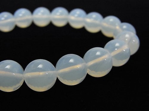 [Video] [One of a kind] High Quality Moonlight Quartz AAA Round 9.5mm Bracelet NO.82