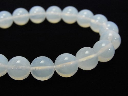 [Video] [One of a kind] High Quality Moonlight Quartz AAA Round 10mm Bracelet NO.95