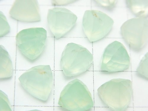 3pcs $6.79! High Quality Green Chalcedony AAA Solid Triangle Cut 8x8x8mm