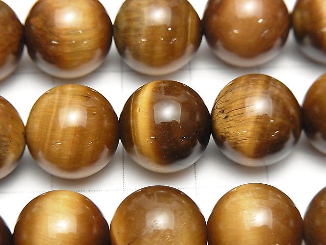 Yellow Tiger's Eye AAA Round 12mm Honey Color half or 1strand beads (aprx.15inch / 37cm)