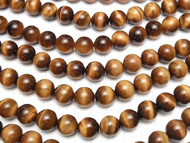 Yellow Tiger's Eye AAA Round 12mm Honey Color half or 1strand beads (aprx.15inch / 37cm)