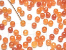 [Video]High Quality Carnelian AAA Half Drilled Hole Faceted Round 4mm 10pcs