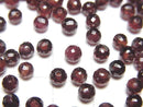 [Video]High Quality Mozambique Garnet AAA- Half Drilled Hole Faceted Round 4mm 5pcs