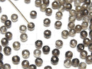 [Video]High Quality Smoky Quartz AAA Half Drilled Hole Faceted Round 4mm 10pcs