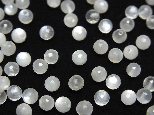 Faceted Round, Moonstone Gemstone Beads