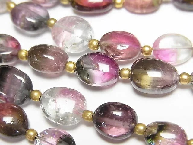 [Video] High Quality Watermelon Tourmaline AAA Nugget [Size S] half or 1strand beads (aprx.16inch / 40cm)