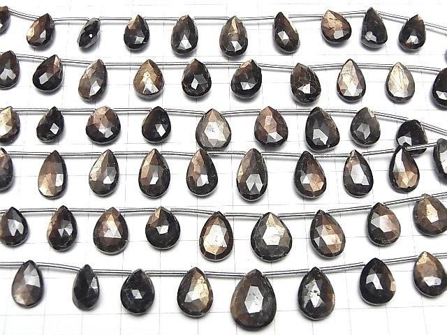 [Video] Golden Scene Sapphire AAA- Pear shape Faceted Briolette half or 1strand beads (aprx.7inch/18cm)