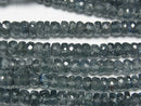 [Video]High Quality Indigo Blue Kyanite AAA- Faceted Button Rondelle half or 1strand beads (aprx.15inch/36cm)