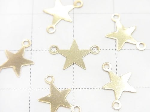 14KGF Charm 11x7mm Star Both Side 3pcs