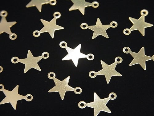 14KGF Charm 11x7mm Star Both Side 3pcs