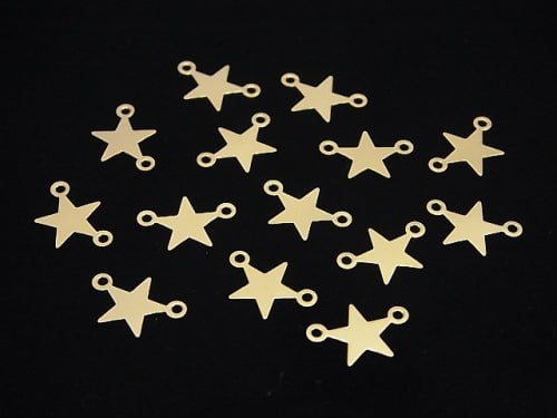 14KGF Charm 11x7mm Star Both Side 3pcs