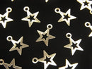 14KGF Charm 9x8mm Star with Hole 3pcs