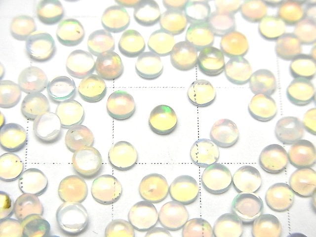 [Video] High Quality Ethiopia Opal AAA Round Cabochon 3x3mm 10pcs