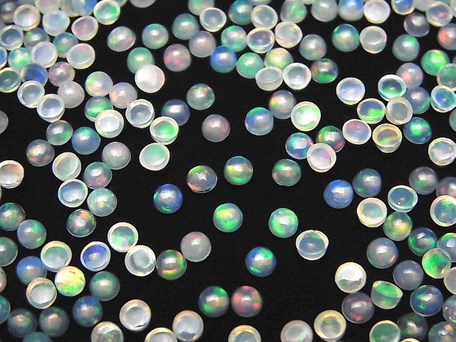 [Video] High Quality Ethiopia Opal AAA Round Cabochon 3x3mm 10pcs