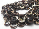 1strand $11.79! Mother of Pearl MOP Brown 4 Coin (Donut) 20x20x4mm 1strand beads (aprx.15inch / 36cm)