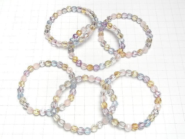 [Video] High Quality Mixed Stone AAA Mirror Faceted Round 7mm  1strand (Bracelet)