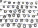 [Video] High Quality Blue Labradorite AAA-Pear shape Faceted Briolette 1strand beads (aprx.7inch / 17cm)