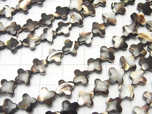 [Video] Mother of Pearl MOP Brown Flower Motif 8x8x3mm 1strand beads (aprx.15inch / 38cm)