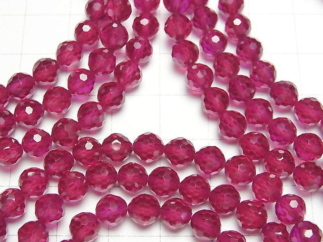 [Video] High Quality! Synthetic Ruby AAA 128Faceted Round 6mm Bracelet