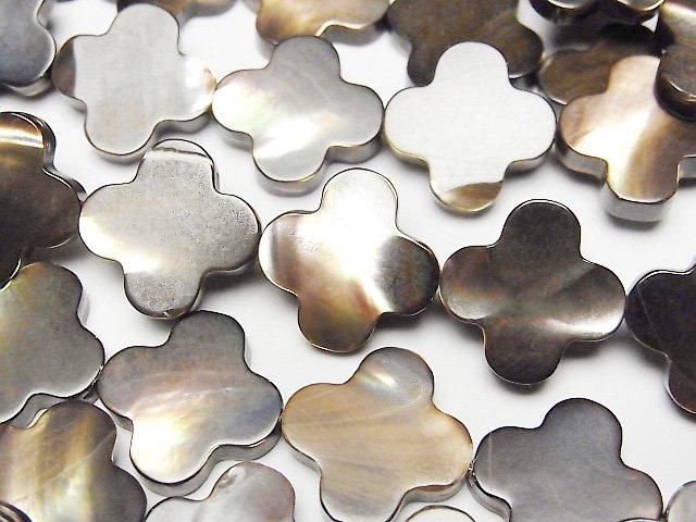 [Video] Mother of Pearl MOP Brown Flower Motif 15x15mm half or 1-strand beads (approx. 15inch/36cm)