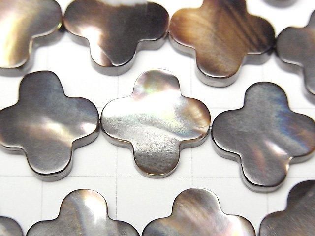 [Video] Mother of Pearl MOP Brown Flower Motif 15x15mm half or 1-strand beads (approx. 15inch/36cm)