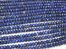 [Video]High Quality! Lapislazuli AA++ Faceted Button Rondelle 6x6x3.5mm 1strand beads (aprx.15inch/36cm)