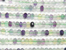 High quality! 1strand $7.79! Multicolor Fluorite AAA- Faceted Button Rondelle 3x3x2 1strand beads (aprx.15inch / 38cm)