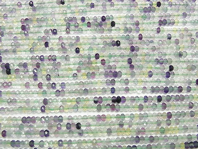 High quality! 1strand $7.79! Multicolor Fluorite AAA- Faceted Button Rondelle 3x3x2 1strand beads (aprx.15inch / 38cm)