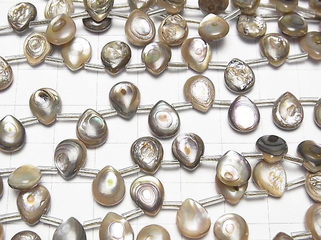 [Video] Abalone Shell Pear shape (Smooth) 10x8x4mm 1/4 or 1strand beads (aprx.15inch / 36cm)