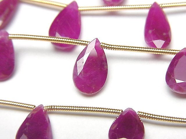 Pear Shape, Ruby Gemstone Beads