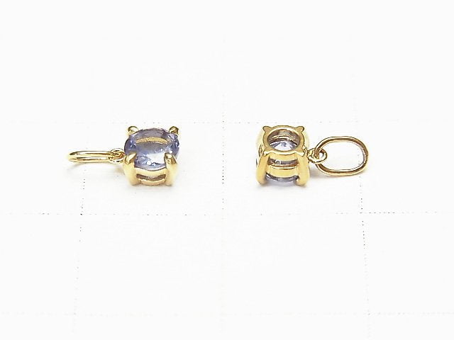 [Video][Japan] High Quality Tanzanite AAA Round Faceted 4x4x3mm Pendant [K10 Yellow Gold] 1pc