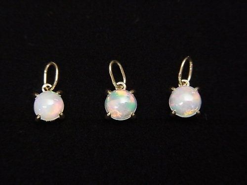 [Video][Japan]High Quality Ethiopian Opal AAA Pendant 4x4x3mm [K10 Yellow Gold] 1pc