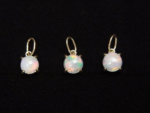 [Video][Japan]High Quality Ethiopia Opal AAA Pendant 4x4x3mm [K10 Yellow Gold] 1pc