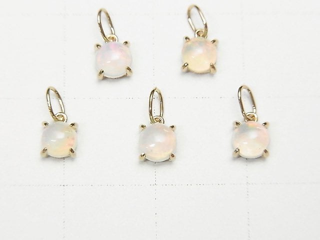 [Video][Japan]High Quality Ethiopian Opal AAA Pendant 4x4x3mm [K10 Yellow Gold] 1pc