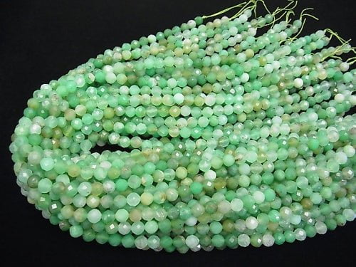 [Video] High Quality!  Base Rock included Chrysoprase AA++ Faceted Round 6mm  half or 1strand beads (aprx.15inch/38cm)