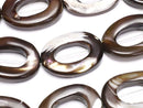 [Video]Mother of Pearl MOP Brown Oval (Donut) 30x21mm half or 1strand beads (aprx.14inch/35cm)