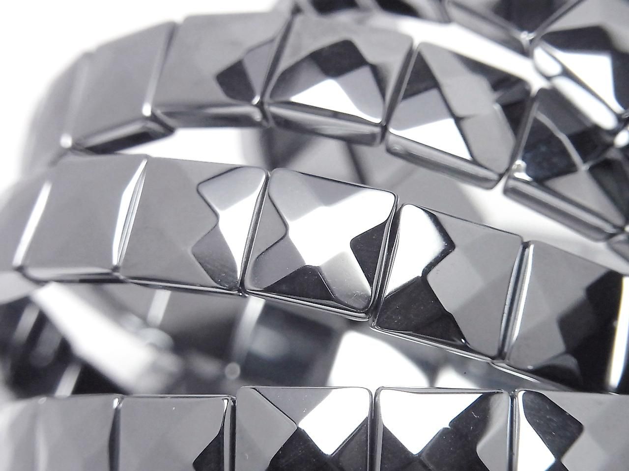 太赫茲雙孔刻面方珠手鍊 10x10x5mm