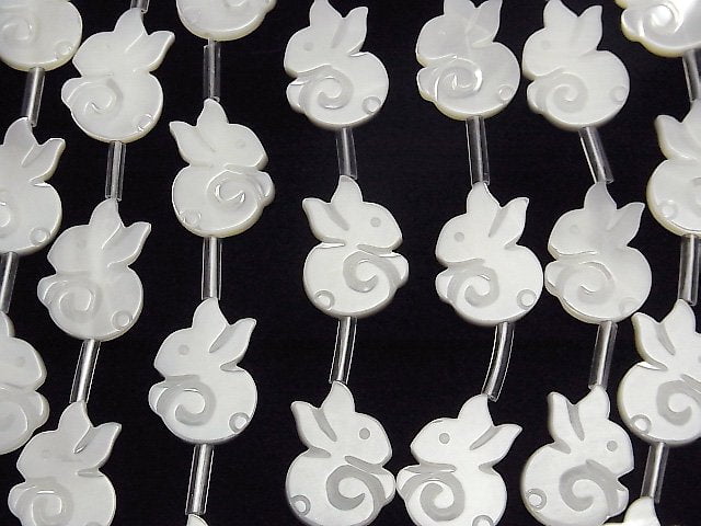 High Quality Mother of Pearl MOP AAA White Rabbit Shape 18x13x2mm half or 1strand (Approx 14pcs )