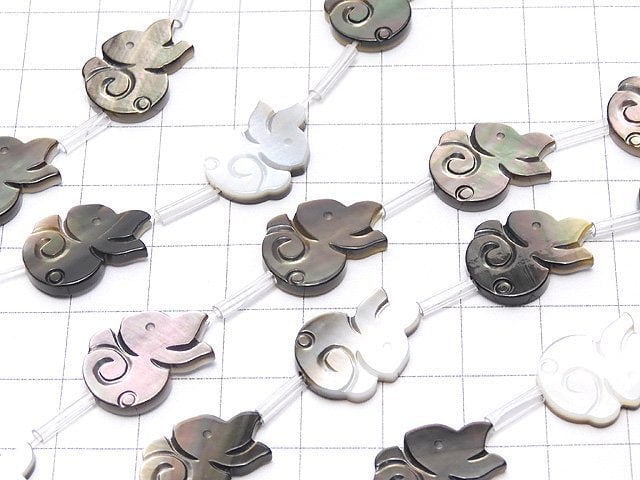 High quality Black Shell (Black-lip Oyster ) AAA rabbit shape 18x13x2mm half or 1strand (Approx 14pcs )