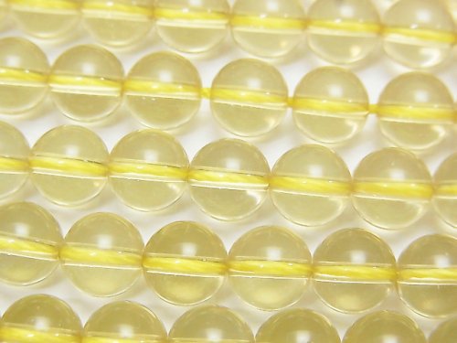 Lemon Quartz, Round Gemstone Beads