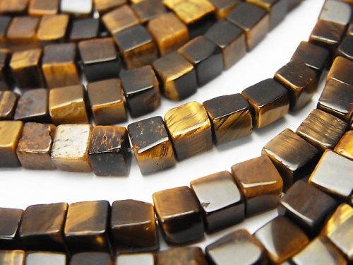 Cube, Tiger's Eye Gemstone Beads