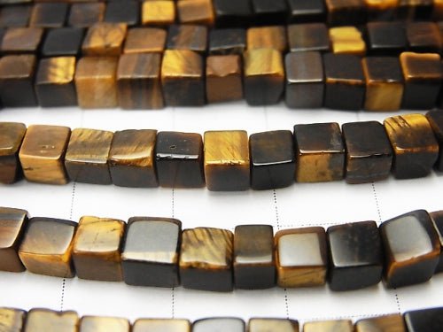 1strand $6.79! Yellow Tiger's Eye AA + Cube 4x4x4mm 1strand beads (aprx.15inch / 37cm)