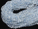 [Video]High Quality! Aquamarine AAA- Faceted Coin 6x6x4mm half or 1strand beads (aprx.15inch/37cm)