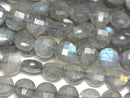 High Quality!  Labradorite AA++ Faceted Coin 6x6x3.5mm 1strand beads (aprx.15inch/36cm)