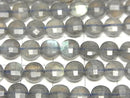 High Quality!  Labradorite AA++ Faceted Coin 6x6x3.5mm 1strand beads (aprx.15inch/36cm)