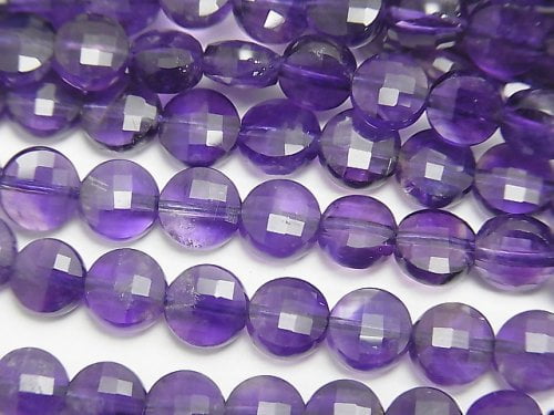 Amethyst, Coin Gemstone Beads