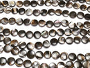[Video]Mother of Pearl MOP Brown Coin 10x10x3mm 1strand beads (aprx.15inch/36cm)