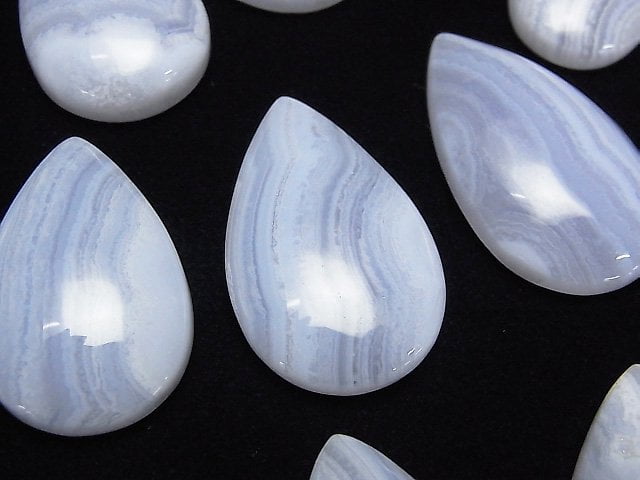 [Video] Blue Lace Agate AAA Pear shape Cabochon [SS][M] 1pc